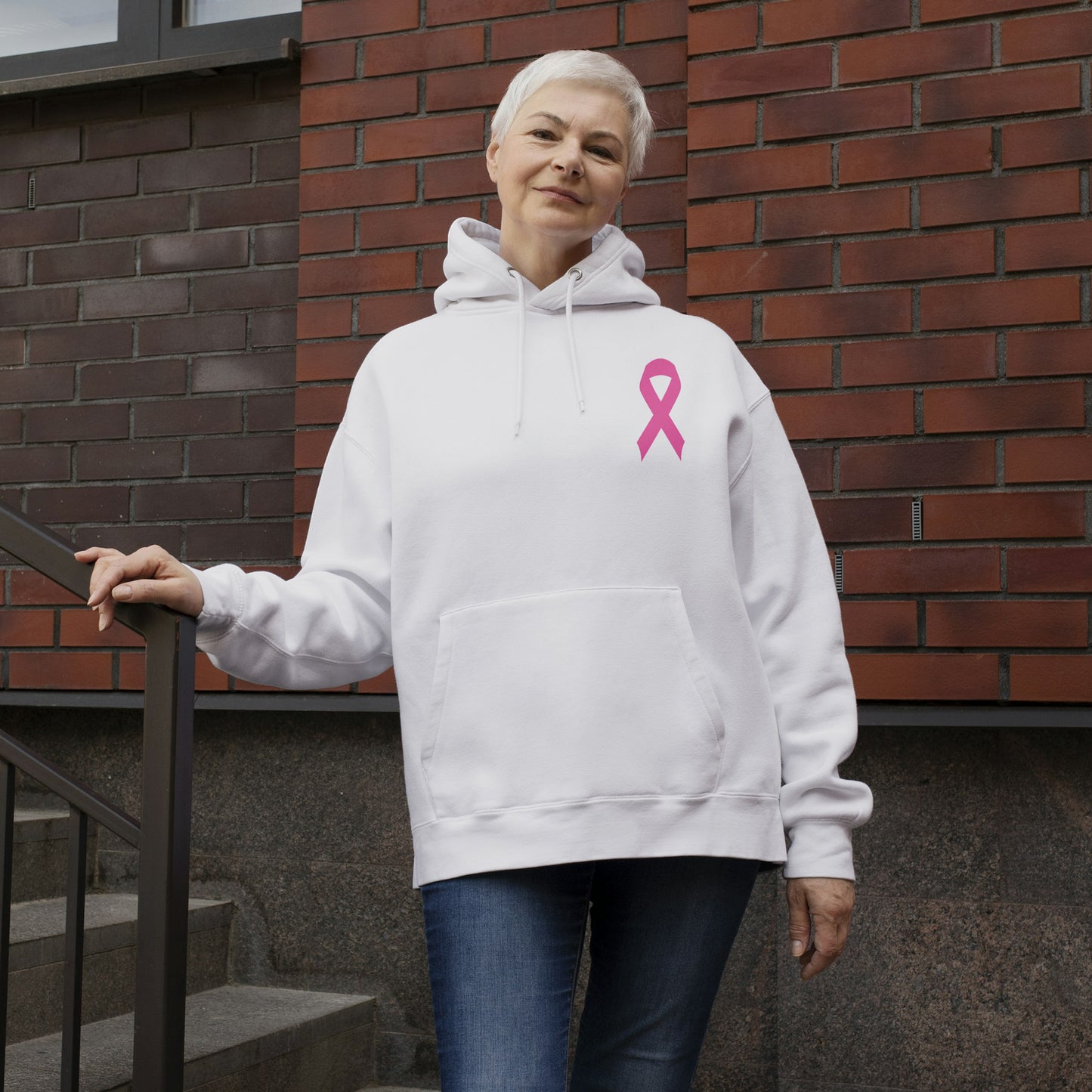 Support cancer awareness with this vibrant pink ribbon design