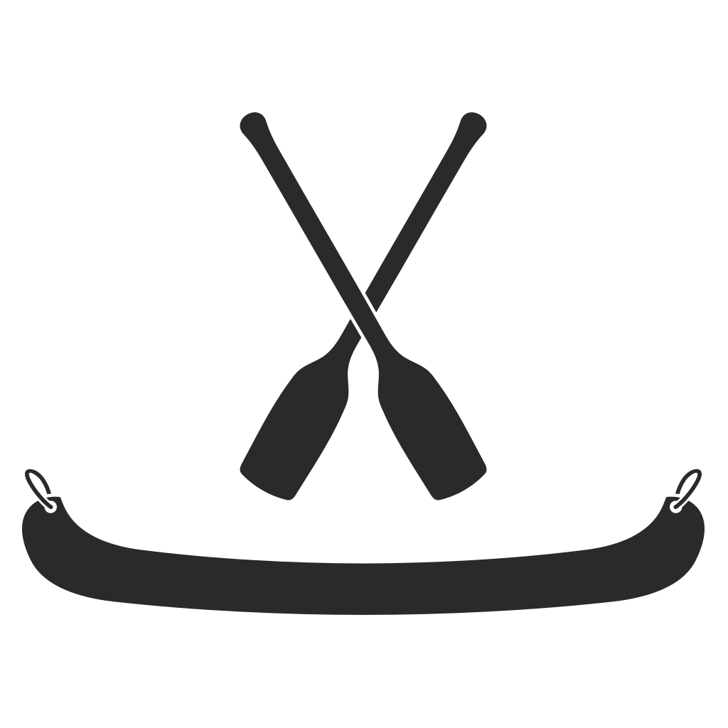 Canoe and paddle graphic design for crafting enthusiasts