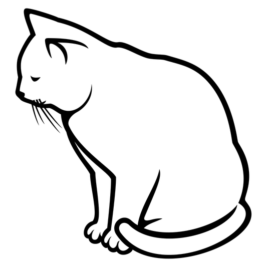 Elegant cat silhouette design for cutting machines
