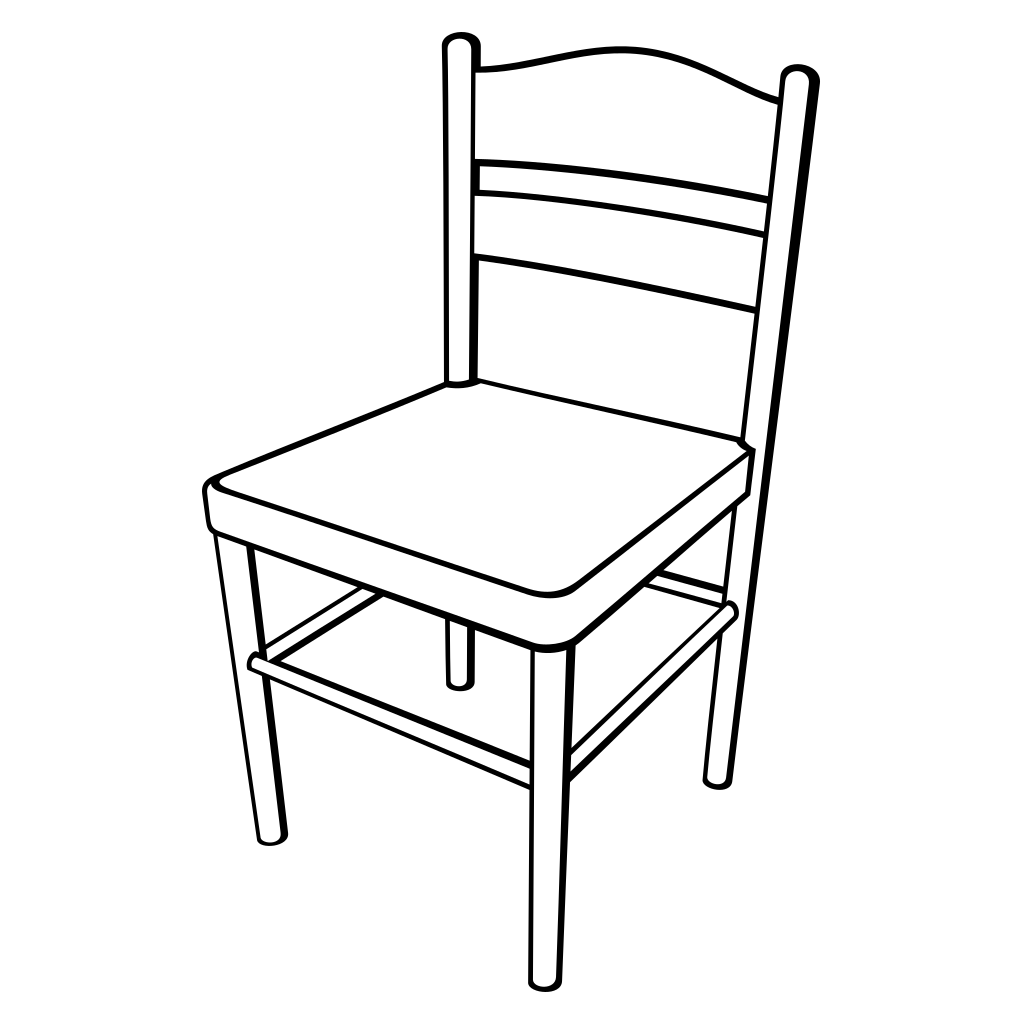 Elegant black and white vector design of a chair for crafts
