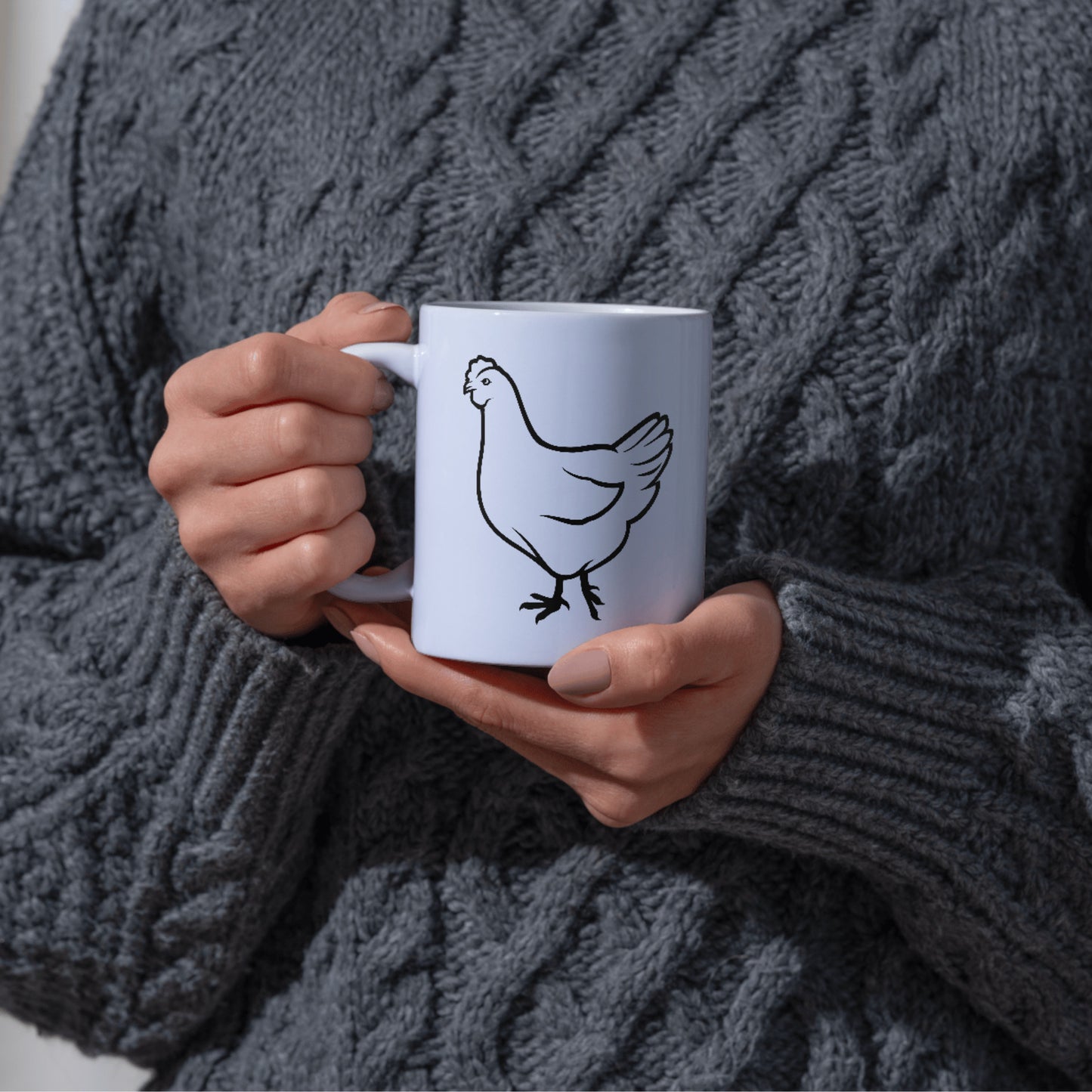Creative vector illustration of a cheerful chicken for crafts