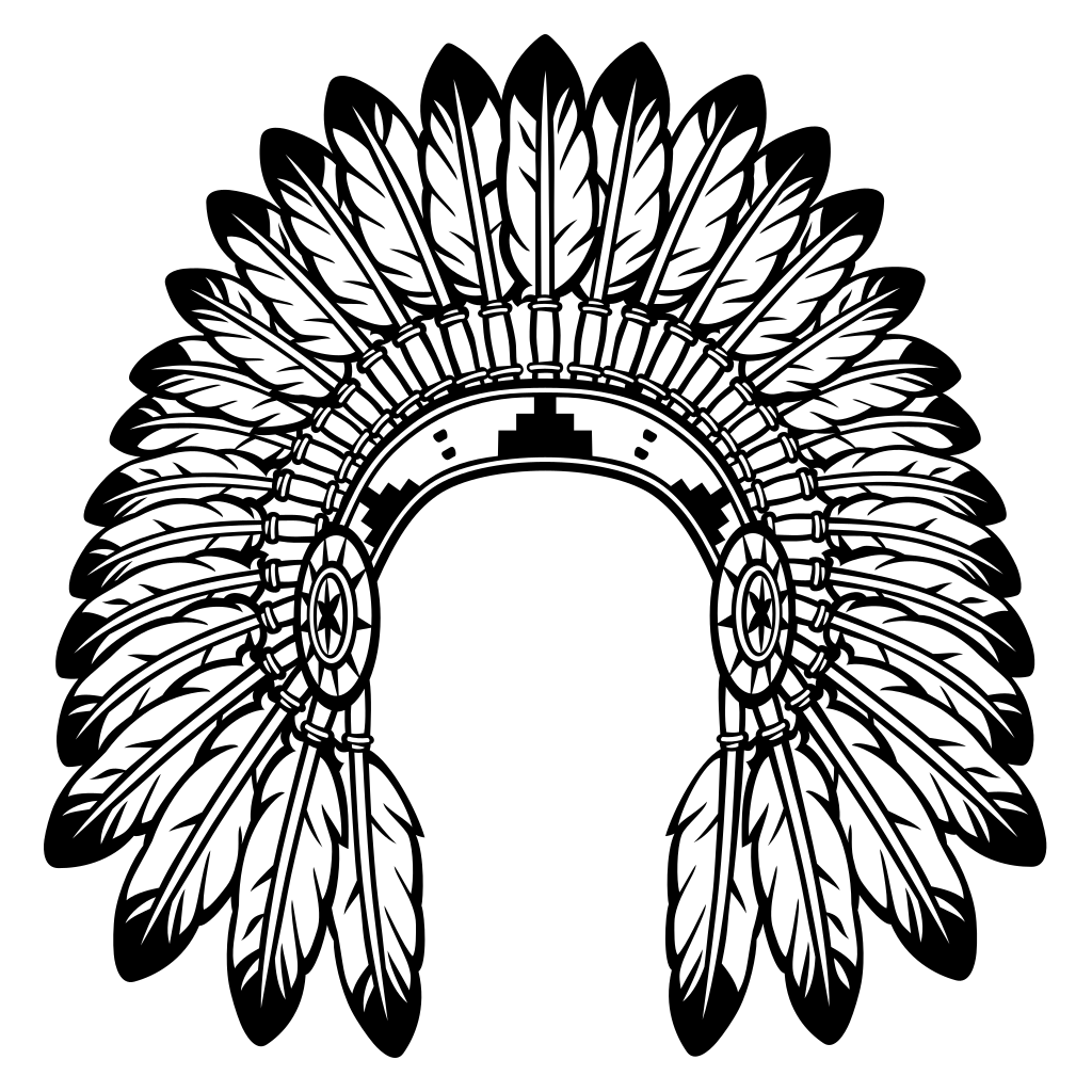 Vector design of a chief headdress for crafting projects