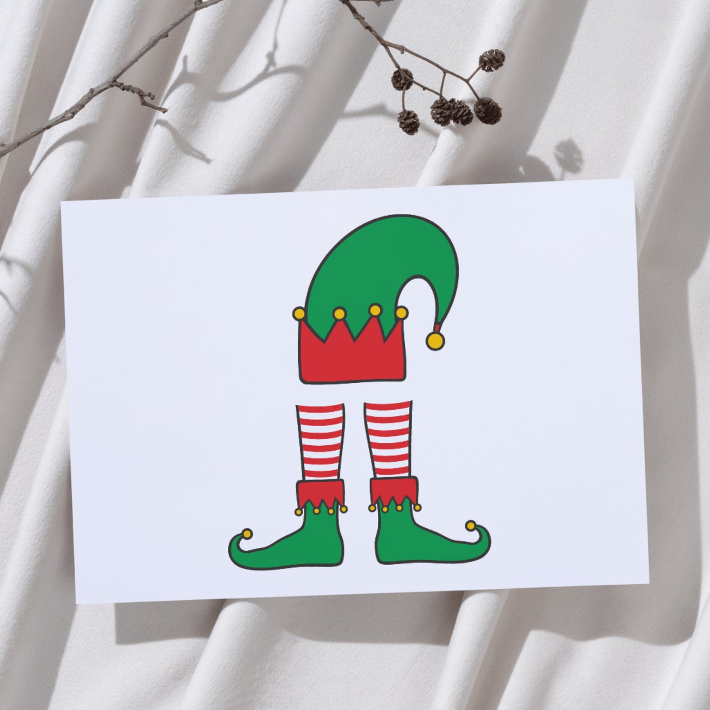 Charming elf legs and hat vector design for festive crafts