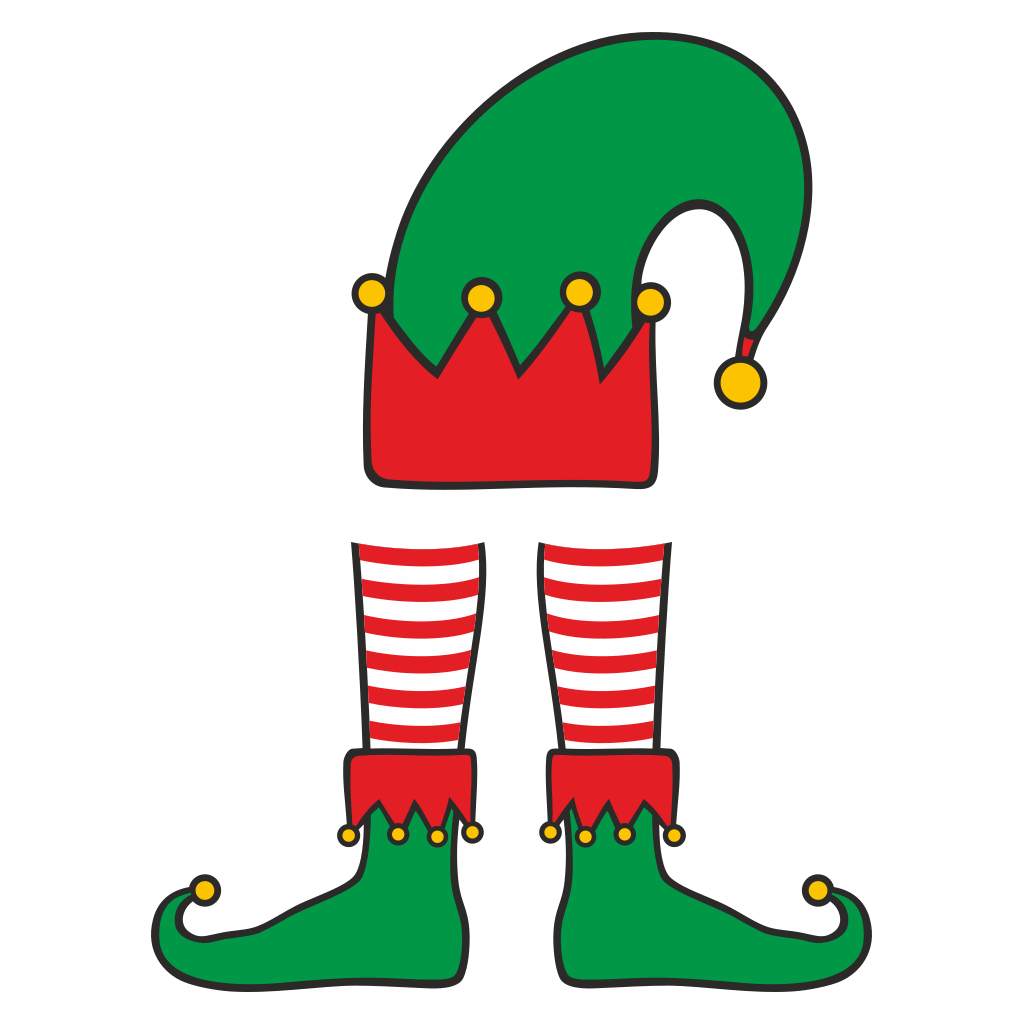 Charming elf legs and hat vector design for festive crafts