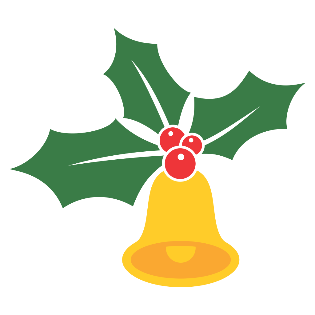 Charming bell adorned with holly berries for festive crafts