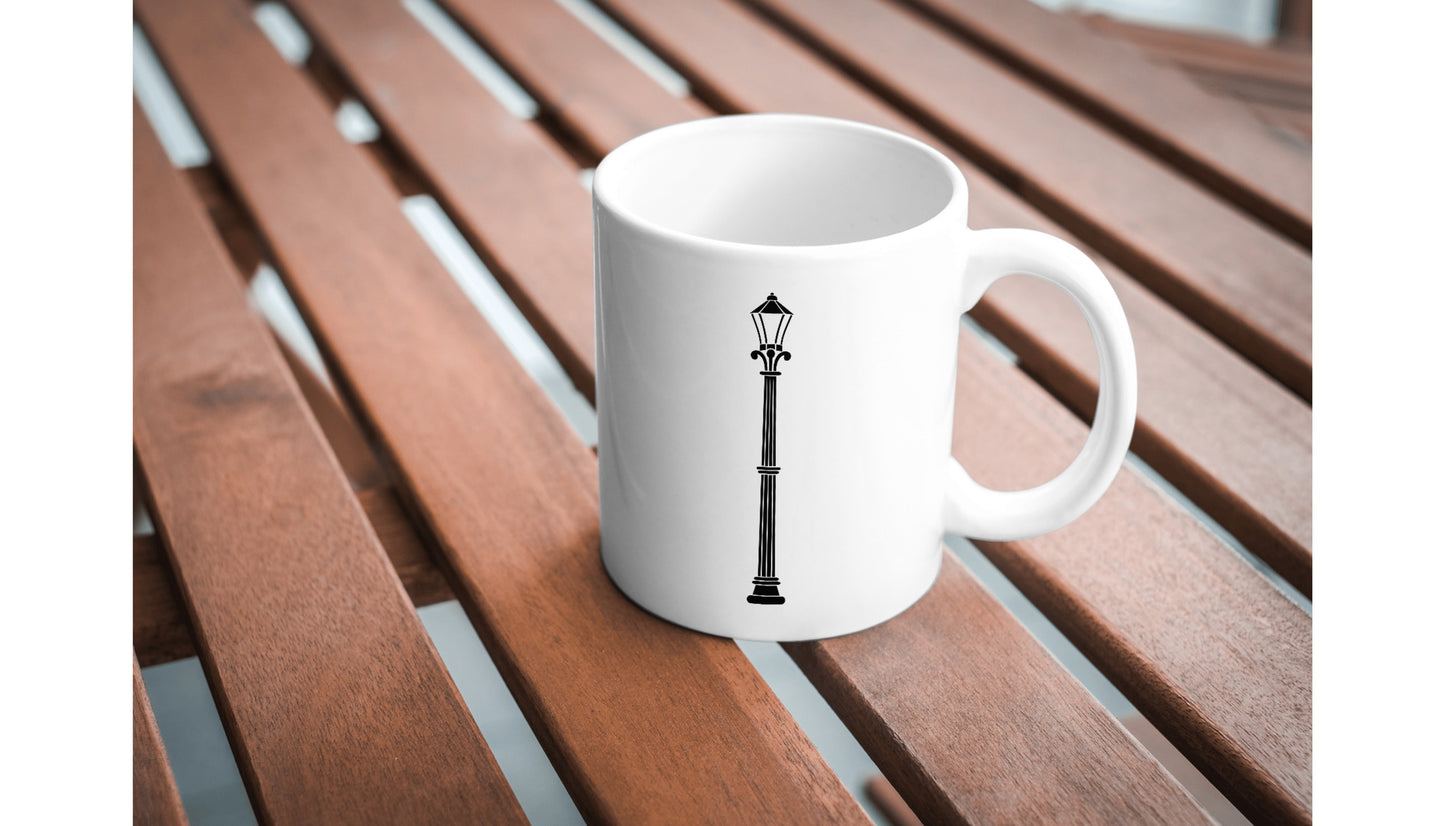 Elegant city street lantern silhouette for creative crafts