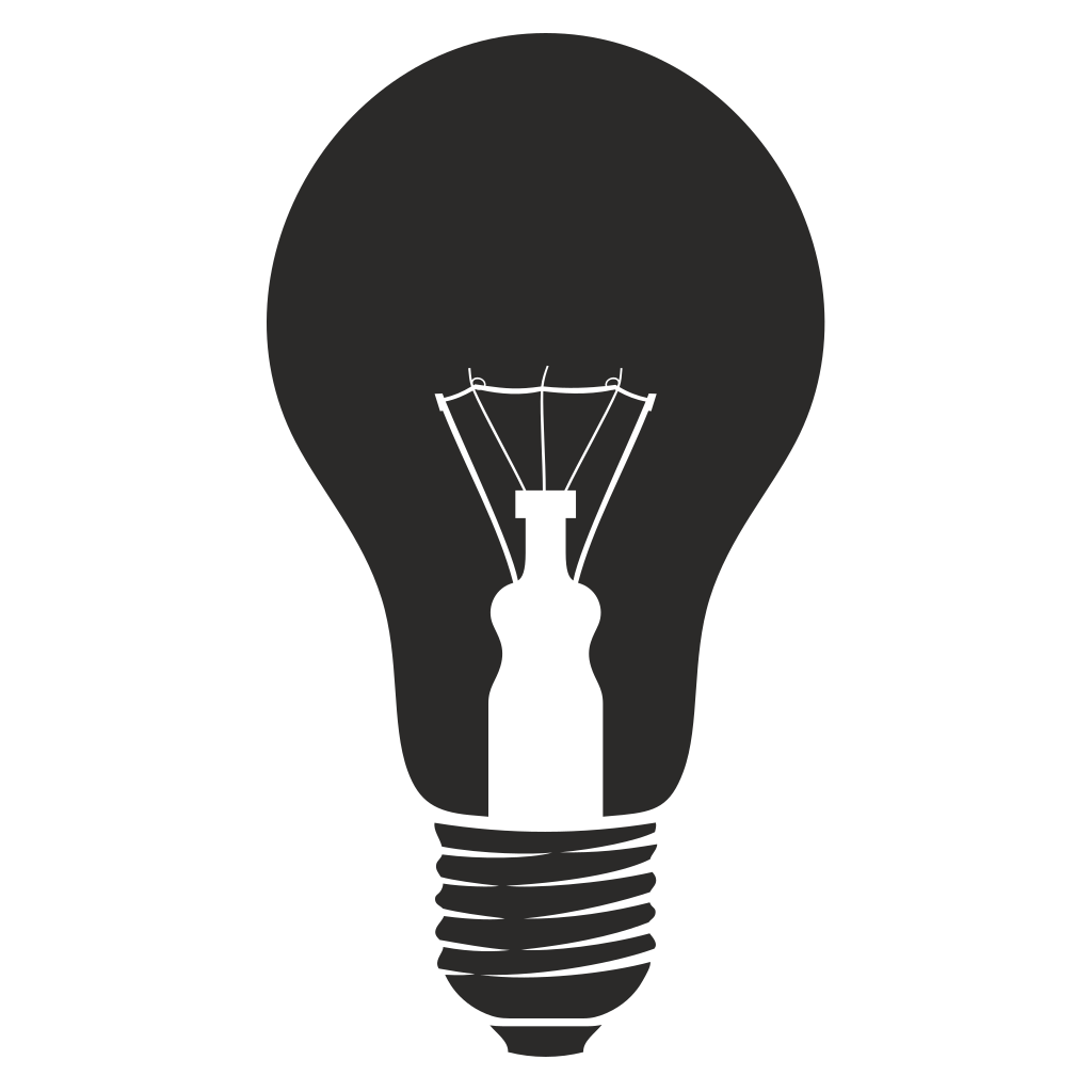 Elegant black and white vector bulb design for crafting