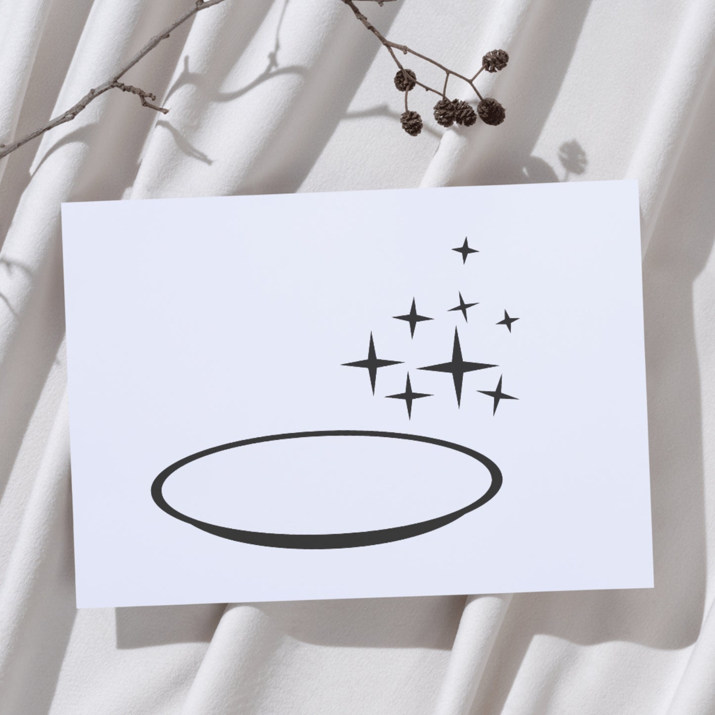 Classic clean plate design with magical sparkle elements