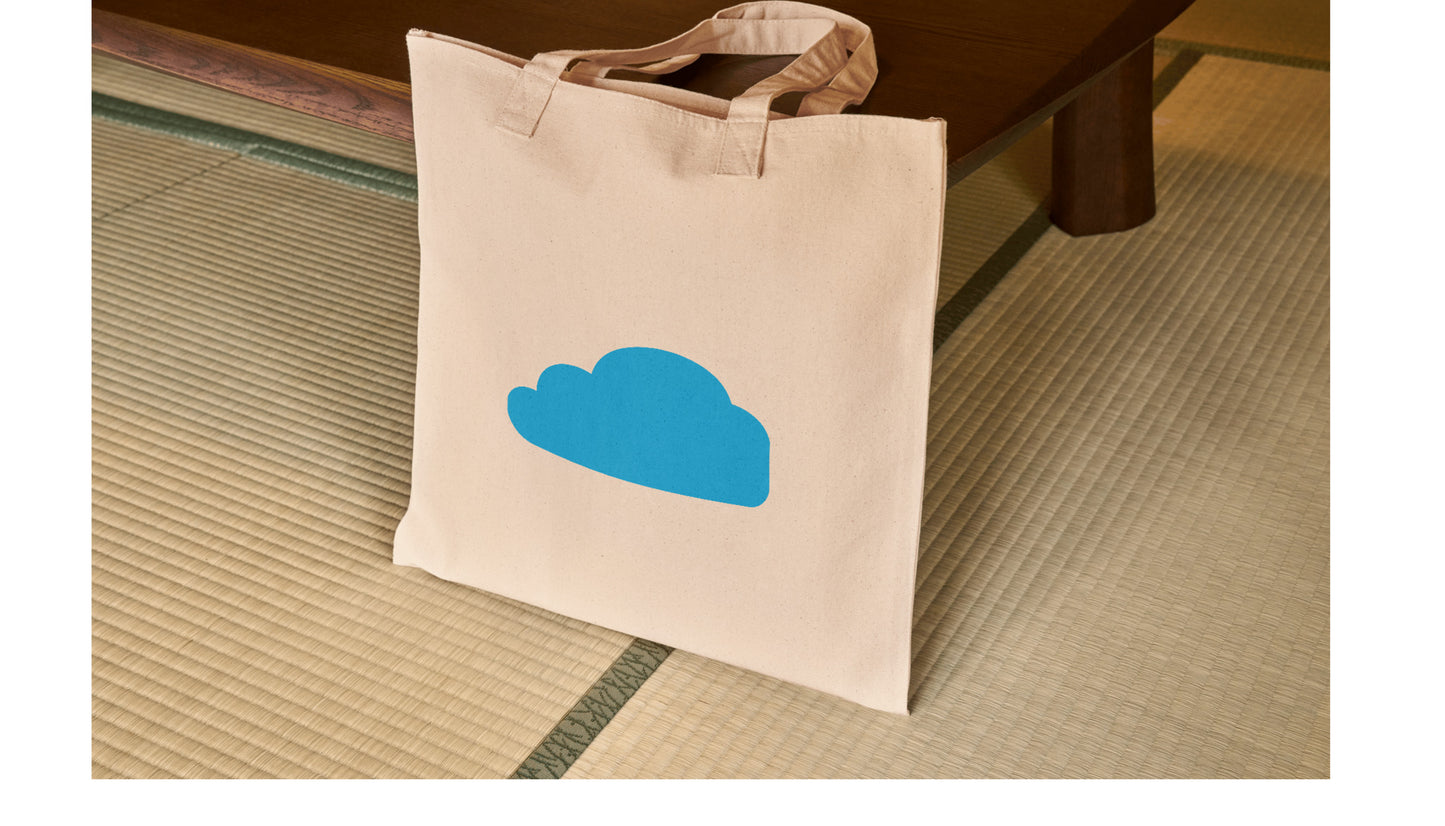 Bright blue whimsical cloud vector for creative projects