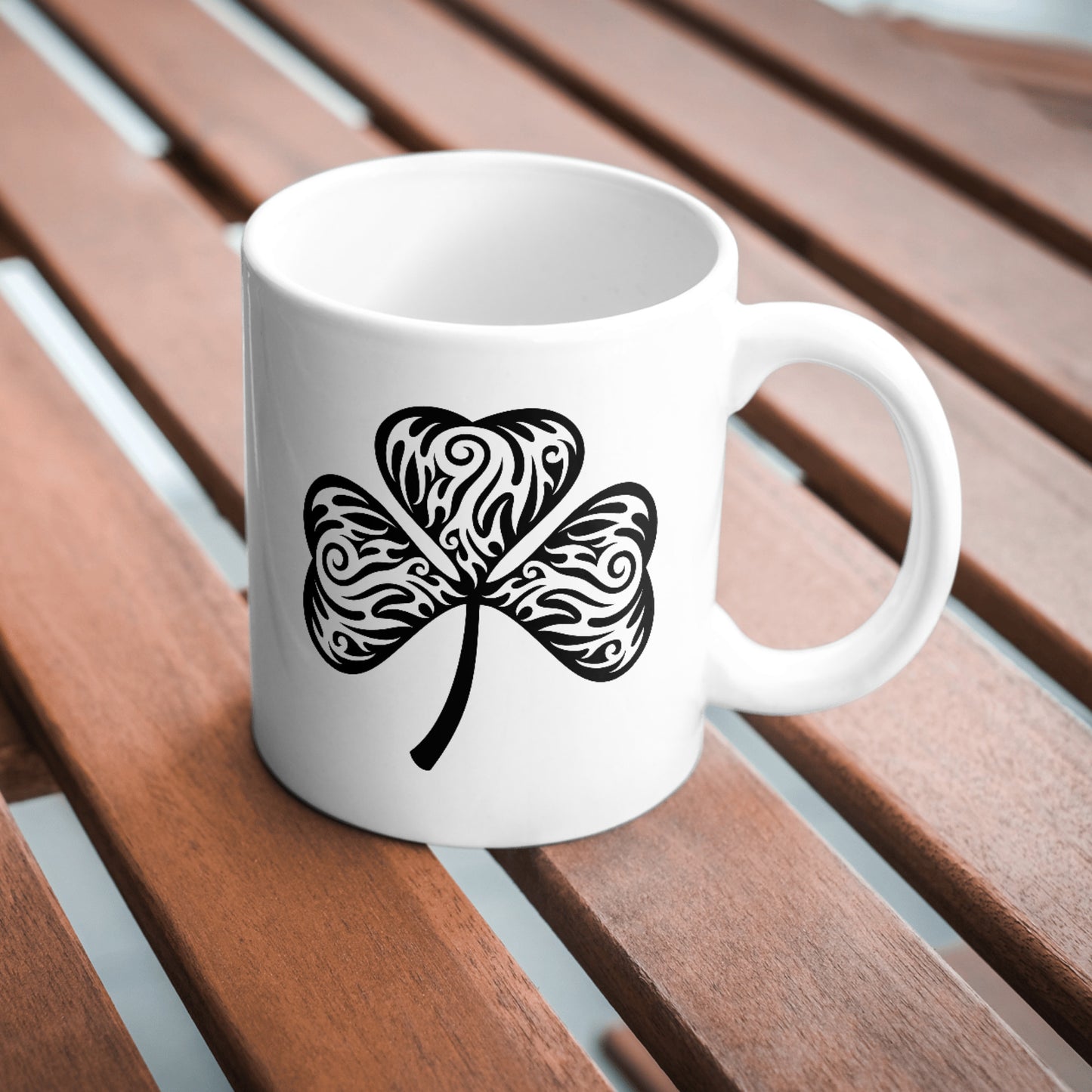 Elegant black and white clover design for cutting machines