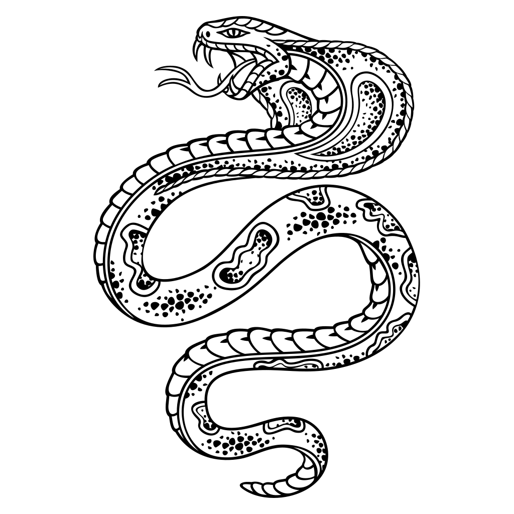 Intricate black and white cobra vector design for crafting