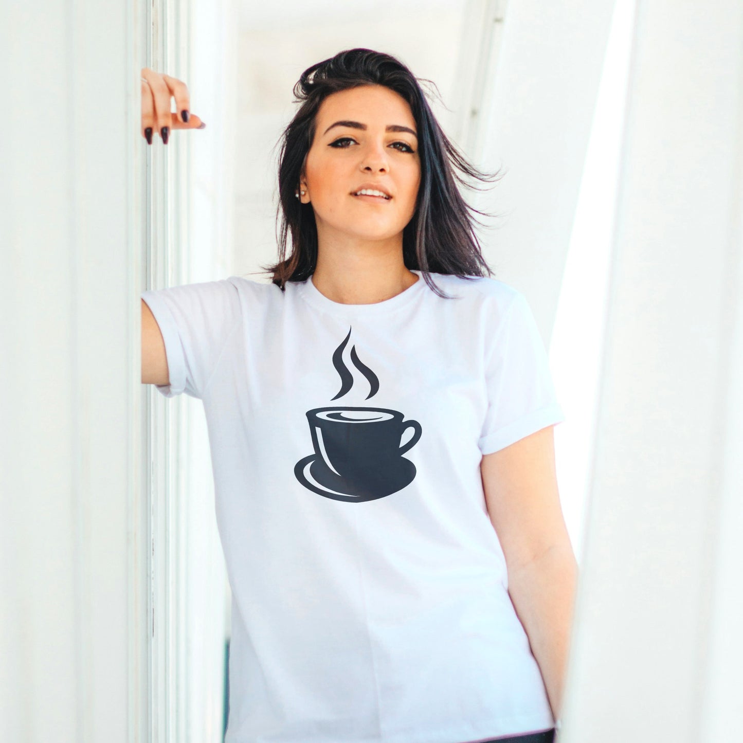 Stylish black coffee mug design for crafting projects