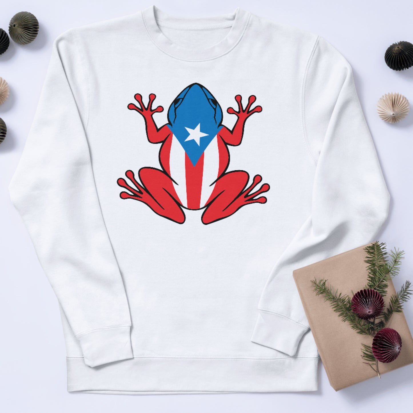 Puerto Rico Rana Frog with Flag (Common Coqui) design perfect for cutting machines