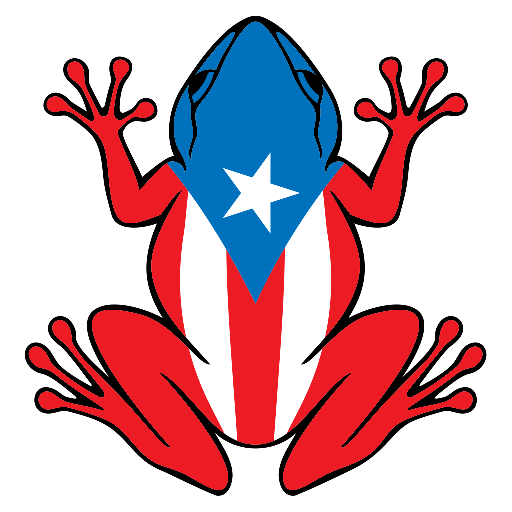 Puerto Rico Rana Frog with Flag (Common Coqui) design perfect for cutting machines