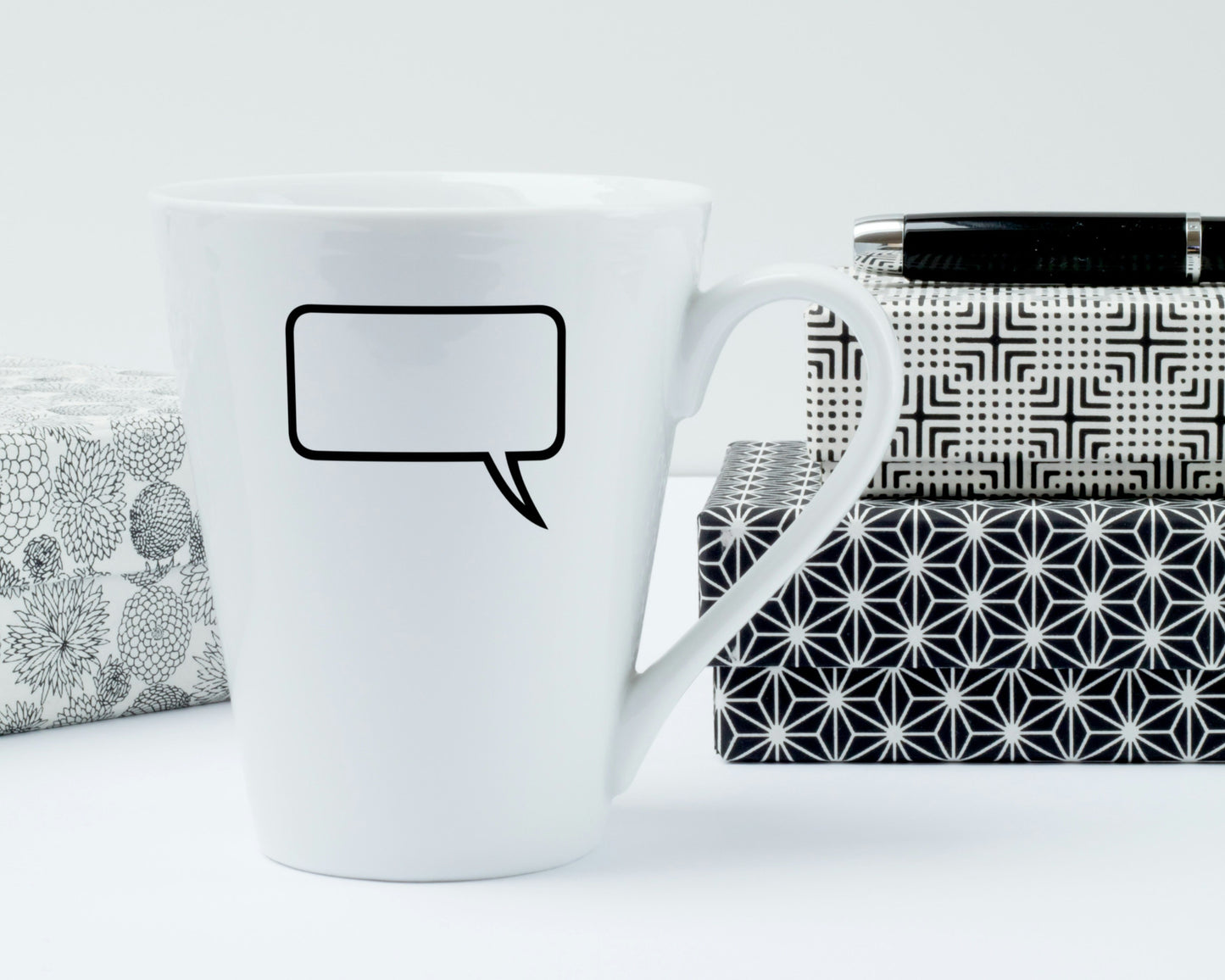 Create unique designs with black and white comic speech bubble