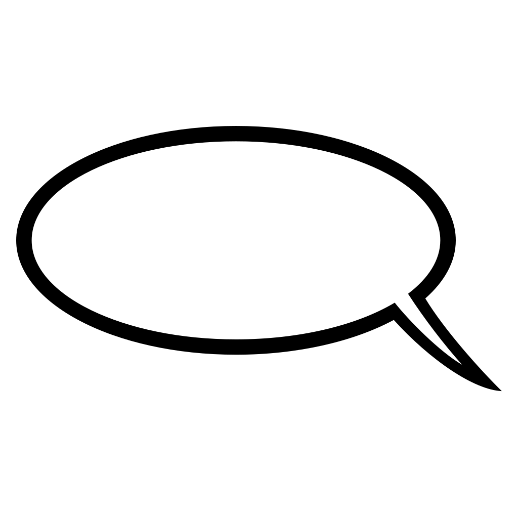 Black and white comic speech bubble for cutting machines