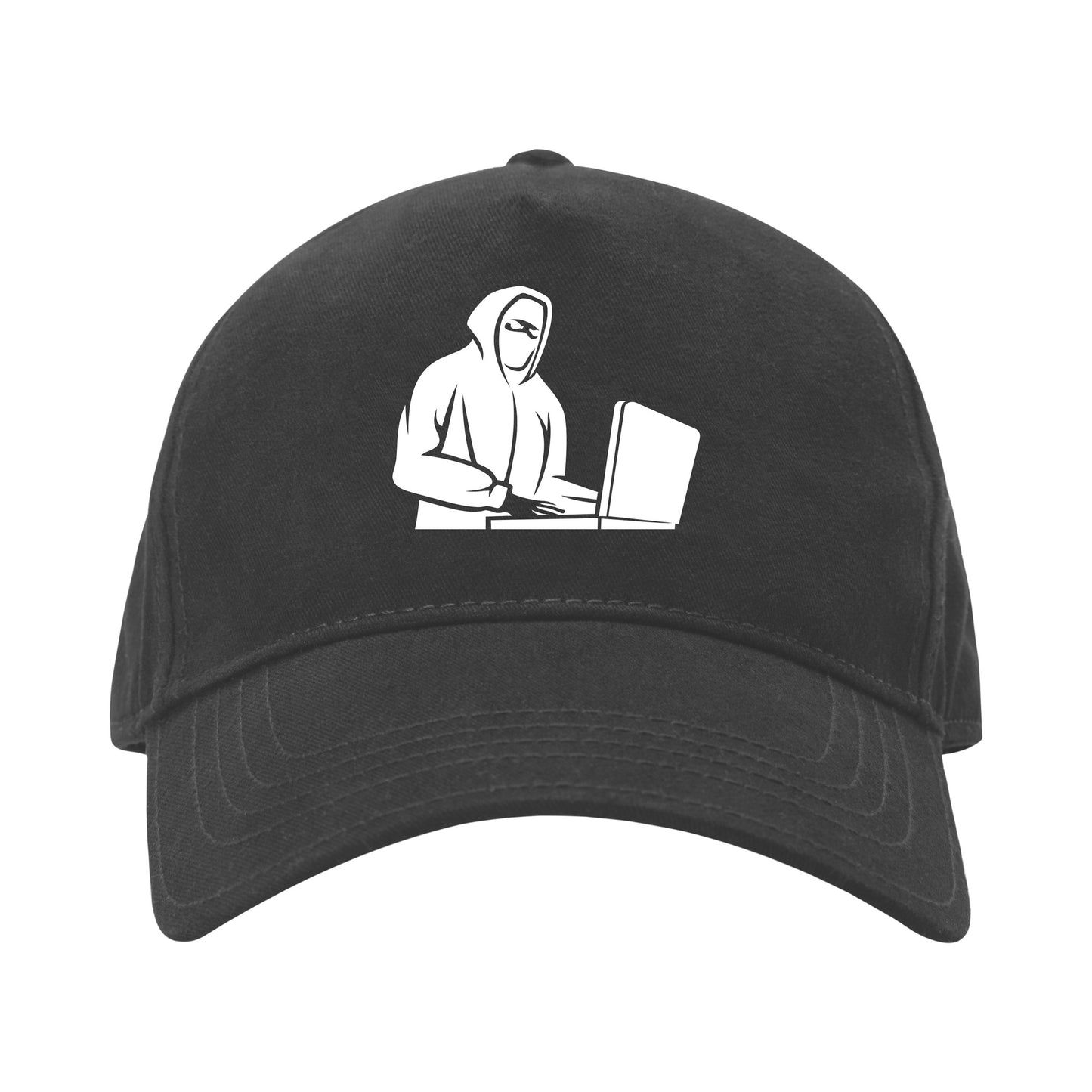Creative vector design of a computer hacker in action