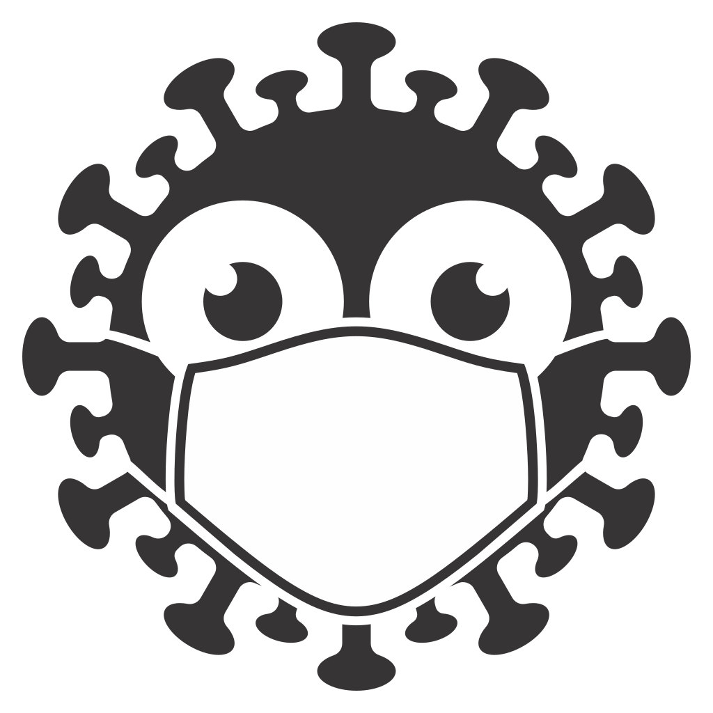 Creative vector design of a virus character in a mask