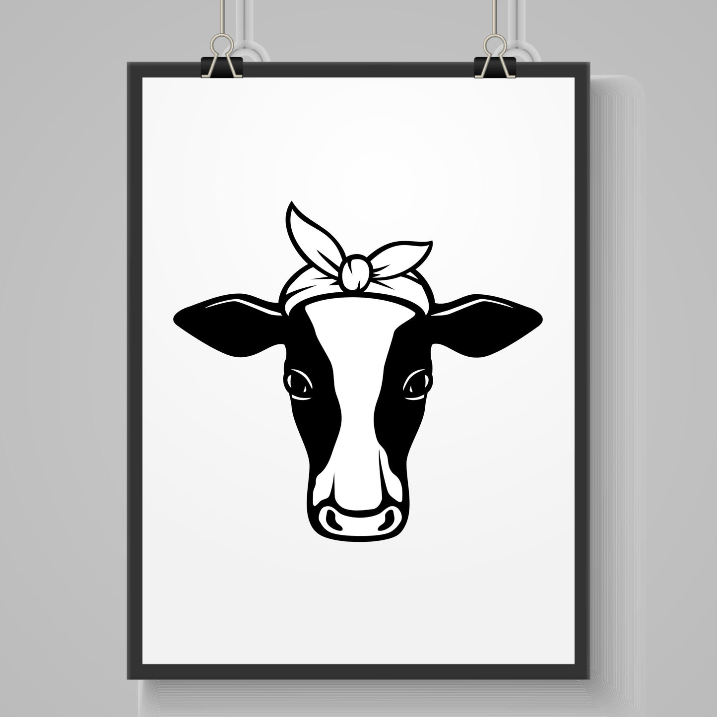 Cow head design with bandana perfect for cutting machines