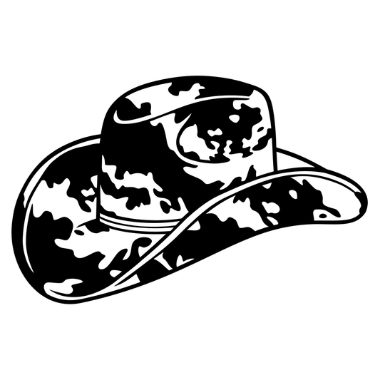 Stylish black cowboy hat design for cutting machines