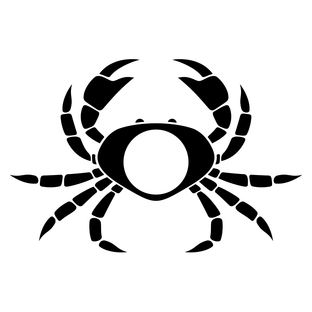 Creative black crab vector design for cutting machines
