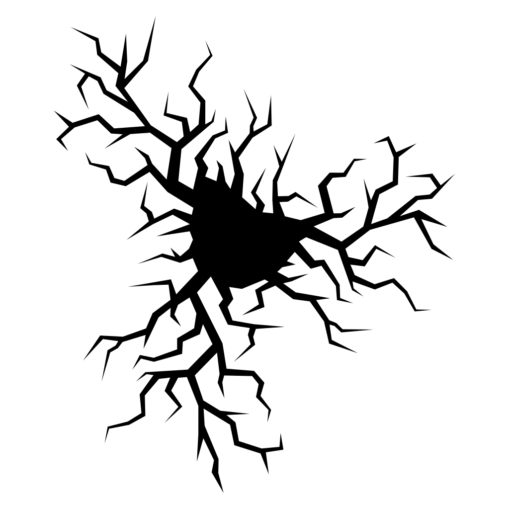 Unique vector design of a crack in the ground for crafts