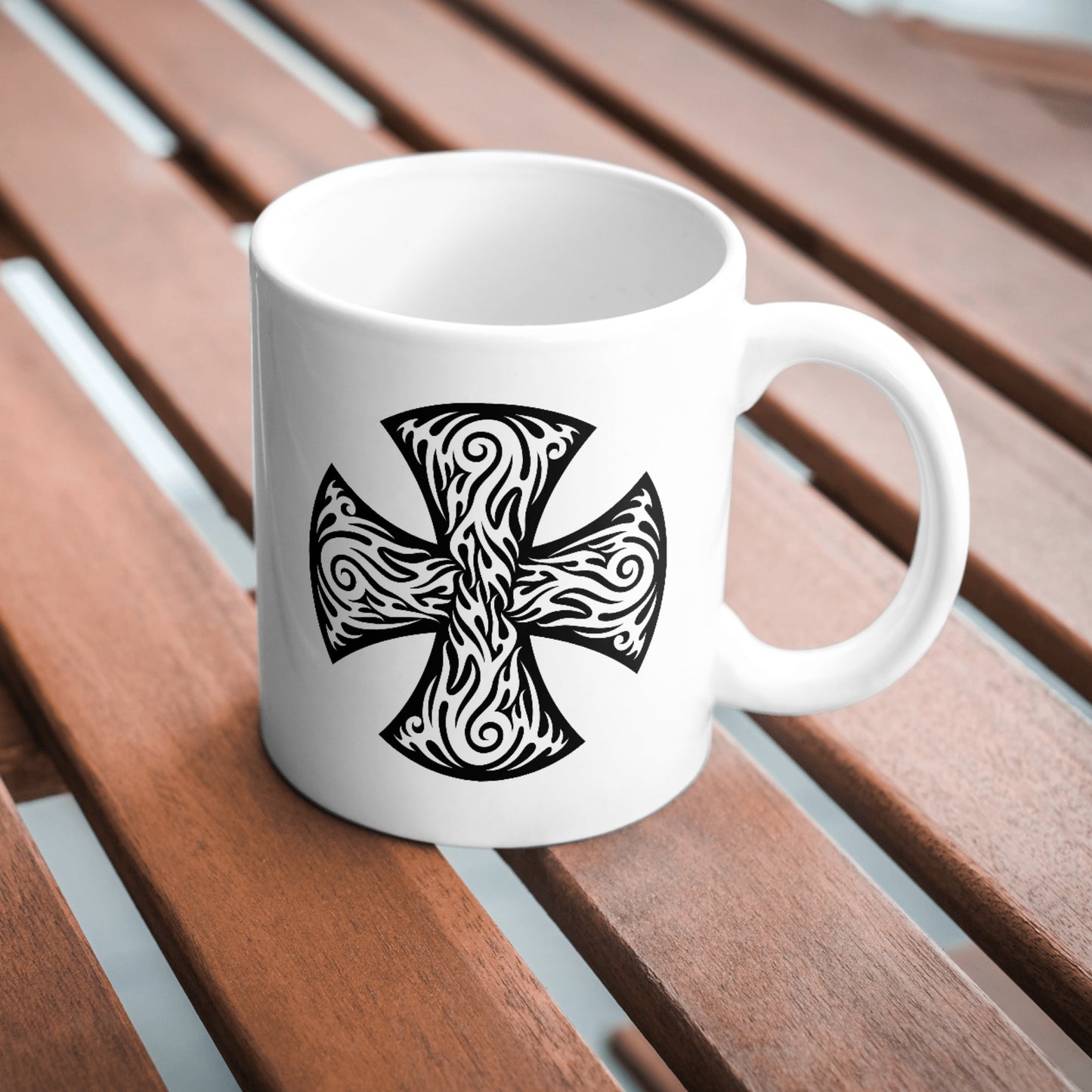 Intricate cross tribal tattoo design for creative projects