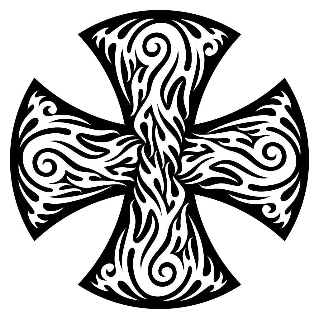 Intricate cross tribal tattoo design for creative projects
