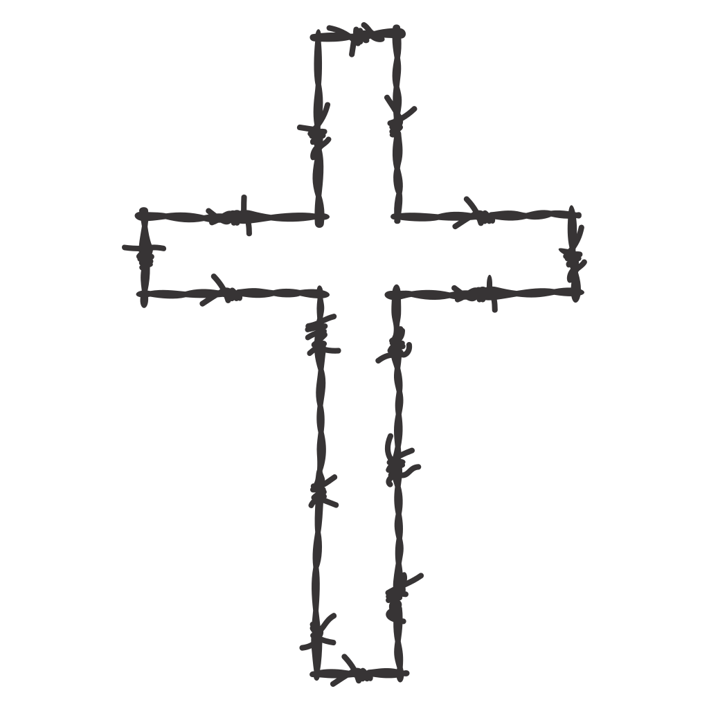 Creative cross design for cutting machines with barbed wire