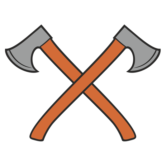 Crossed axes design for creative cutting projects