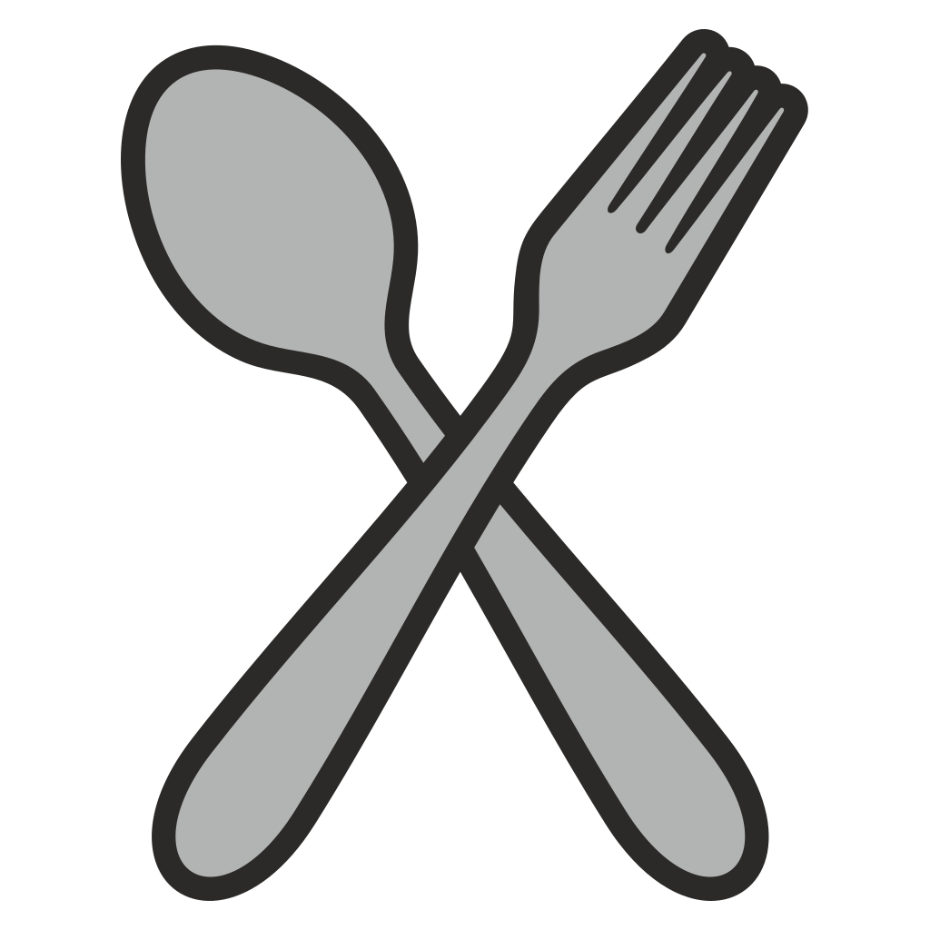 Crossed fork and spoon design for creative projects