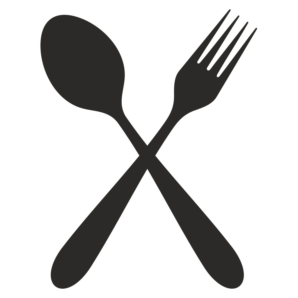 Crossed fork and spoon design for cutting machines