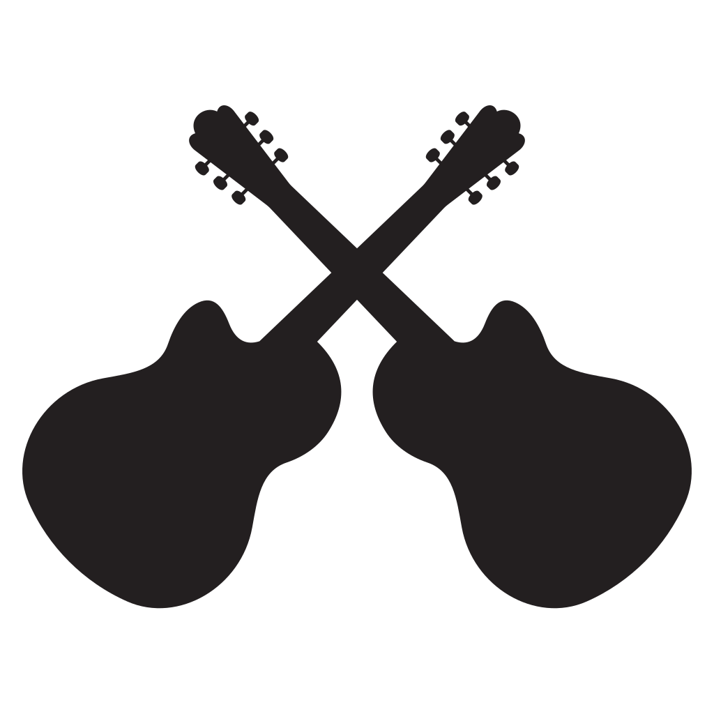 Crossed guitars design for creative cutting projects