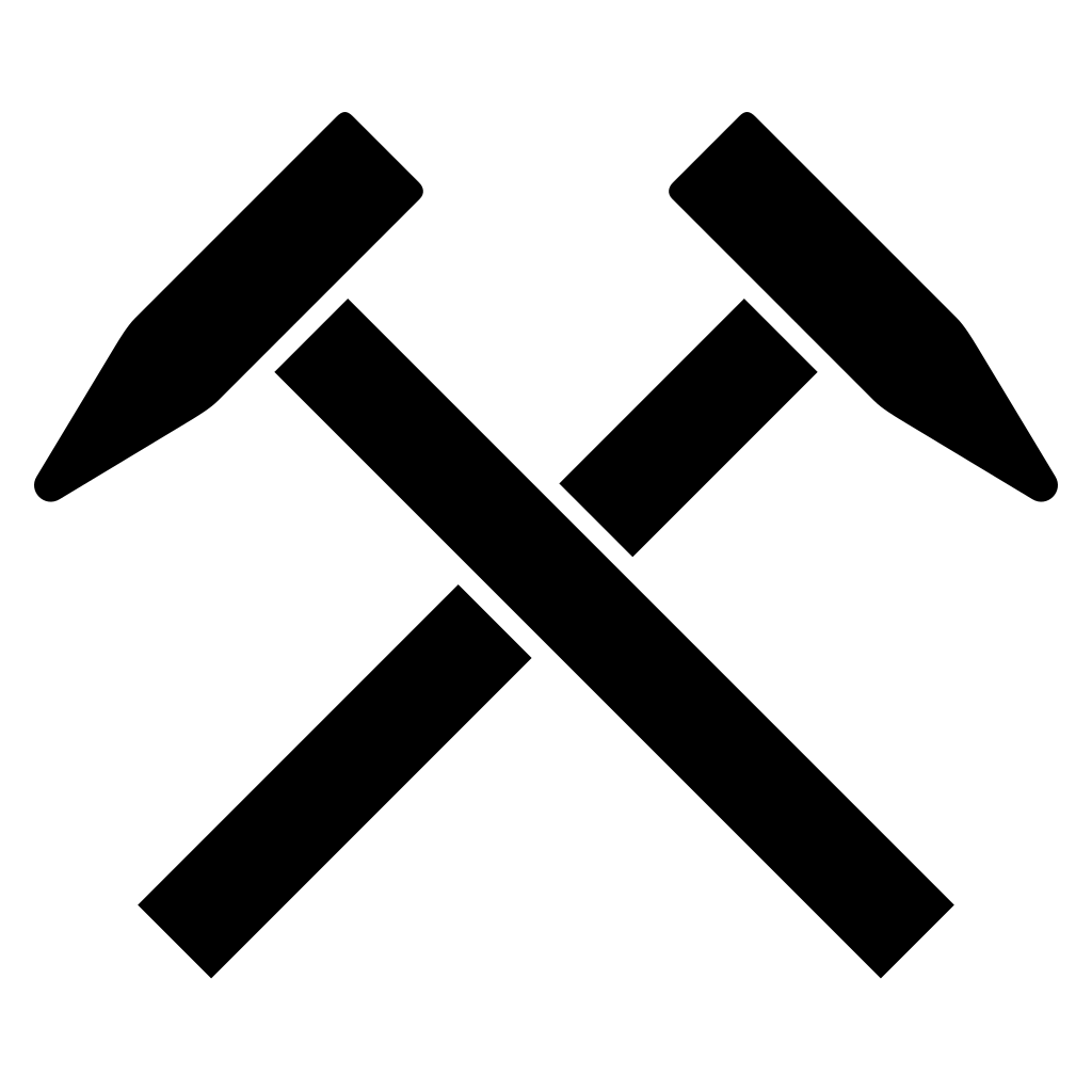 Crossed hammers design for a versatile vector cutting file