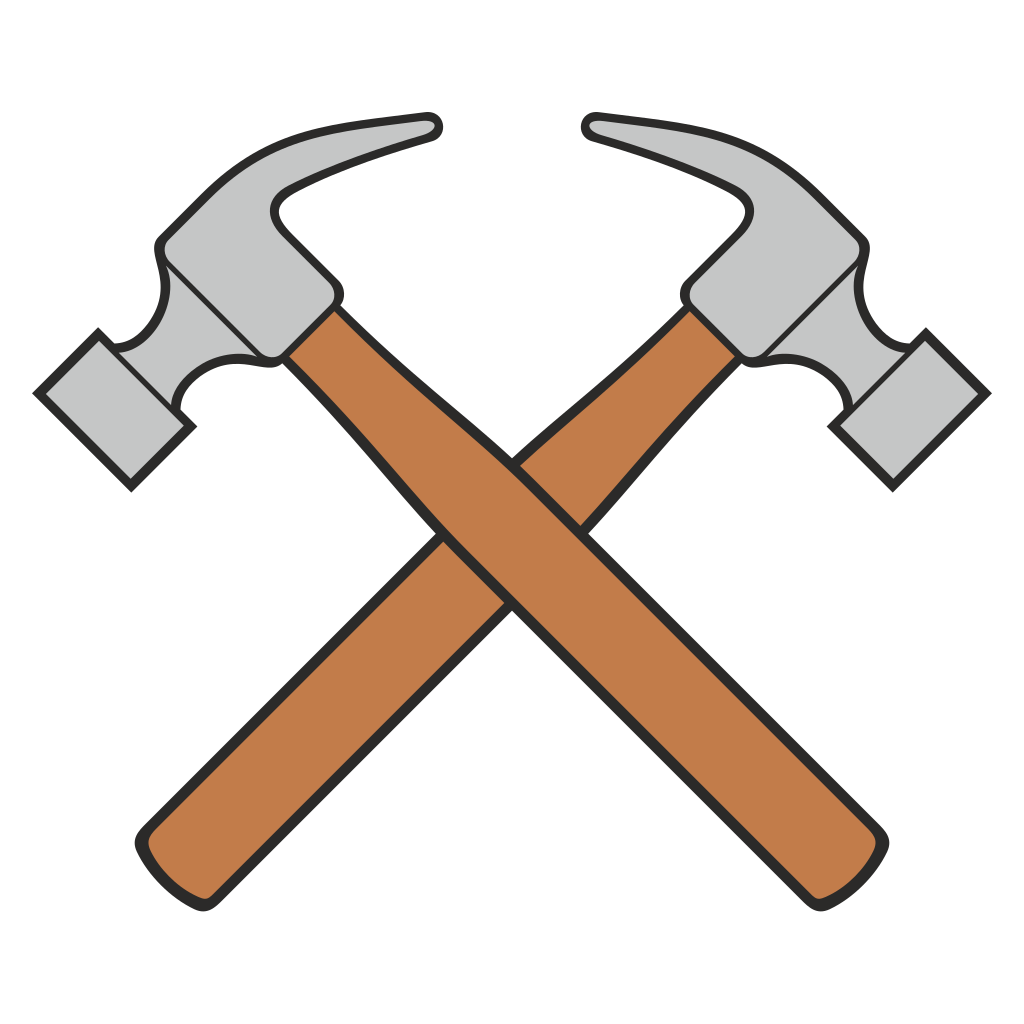 Crossed hammers design for crafting and DIY projects