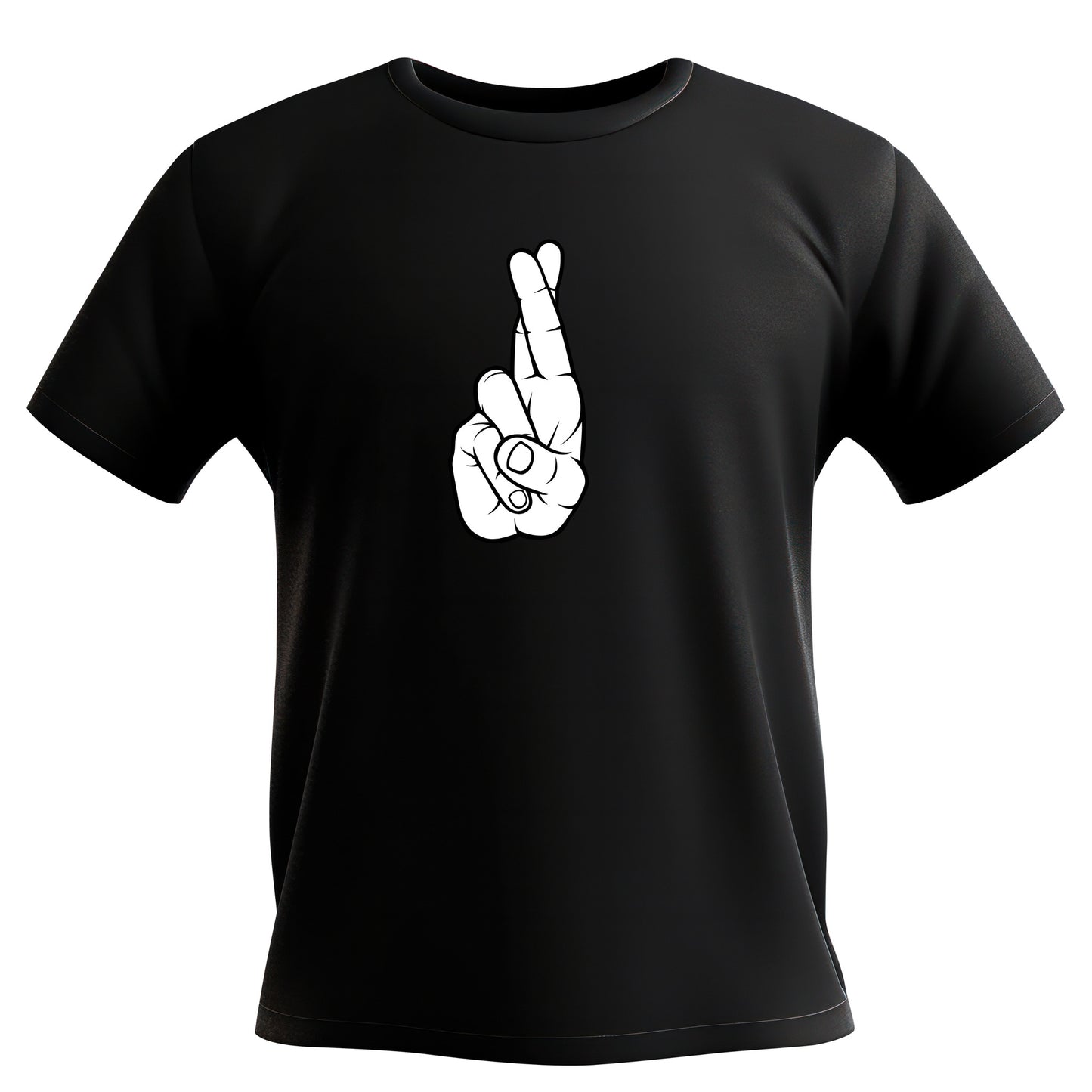 Crossed fingers design for creative cutting projects and crafts