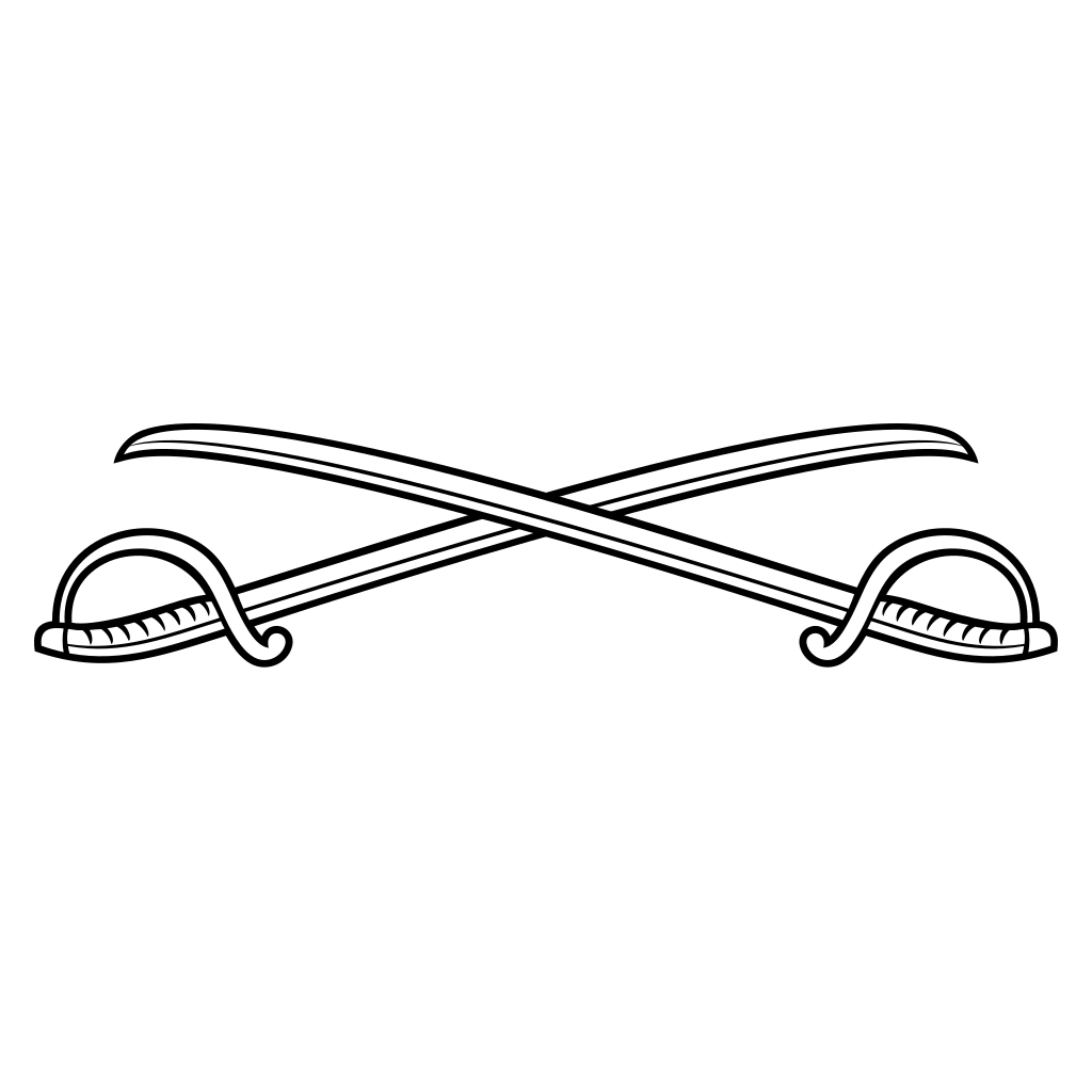 Layered crossed sabers design for creative projects