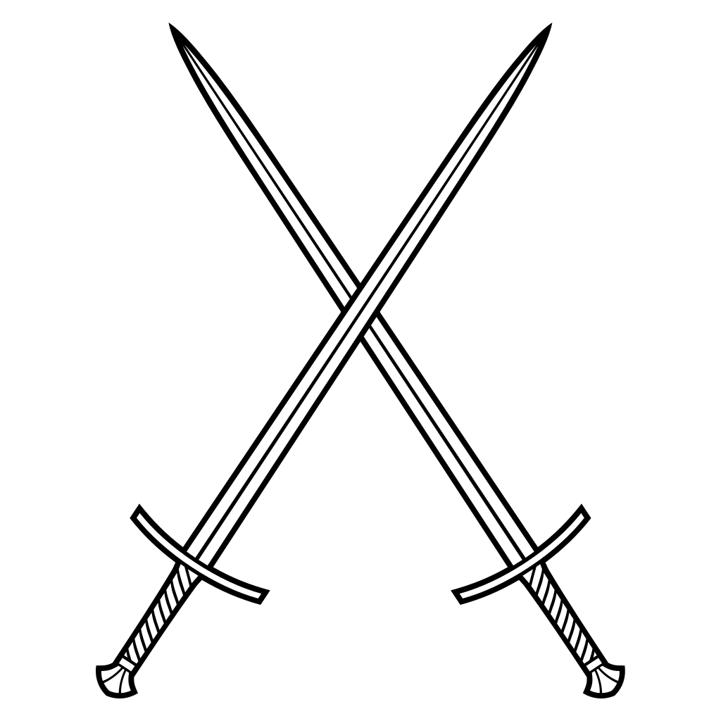 Crossed swords design for cutting machines and crafting projects