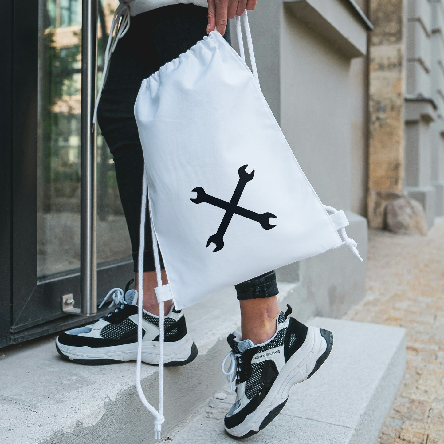 Unique crossed wrenches design for creative projects