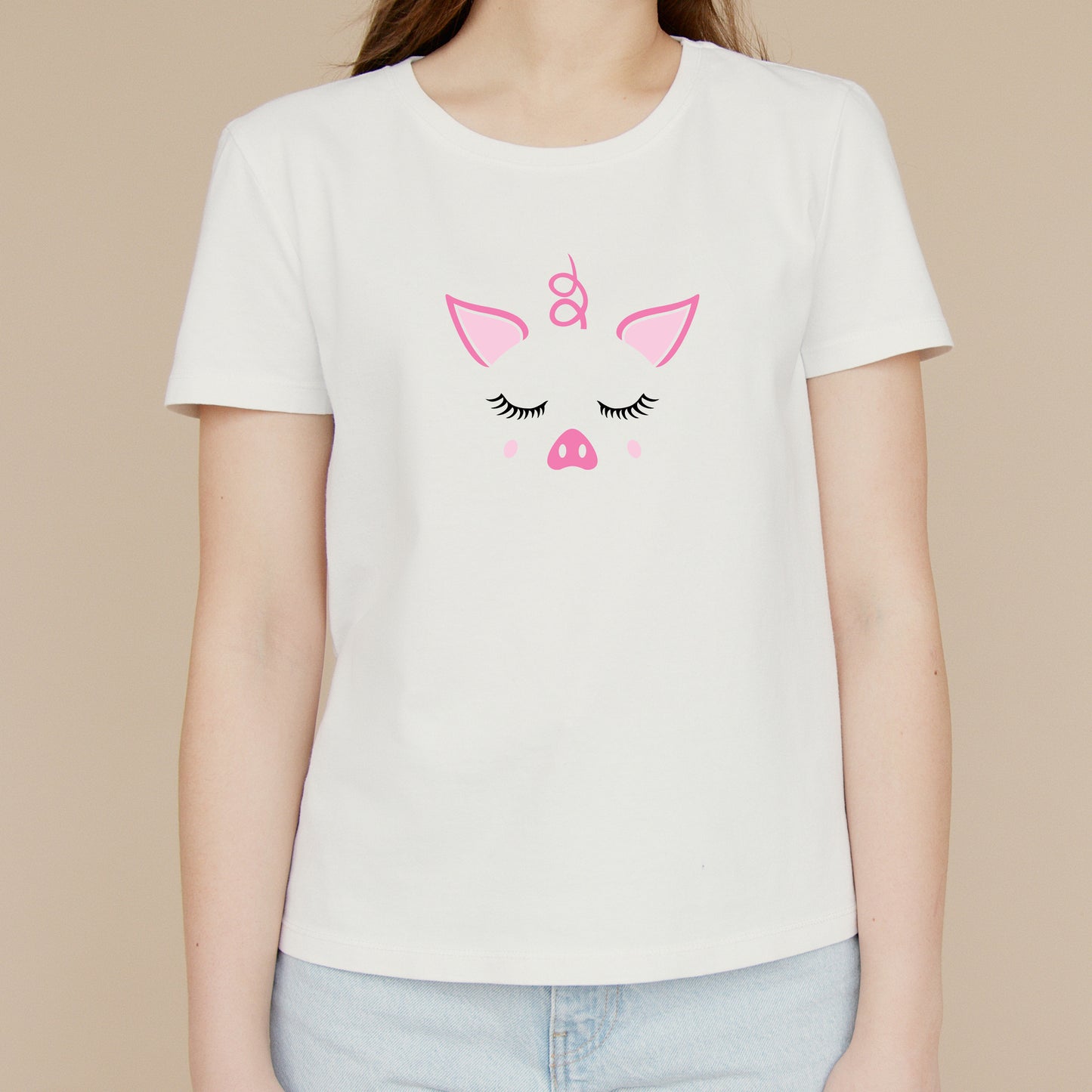 Charming and cute pig face design for cutting machines