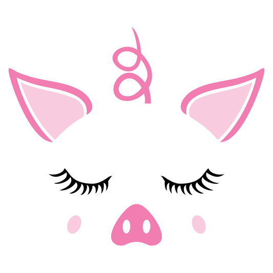 Charming and cute pig face design for cutting machines