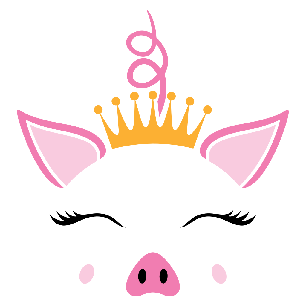 Cute pig princess design for crafting and cutting fun