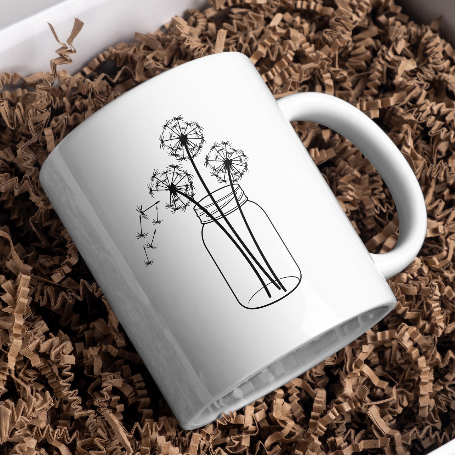 Dandelions in jar create an enchanting crafting design