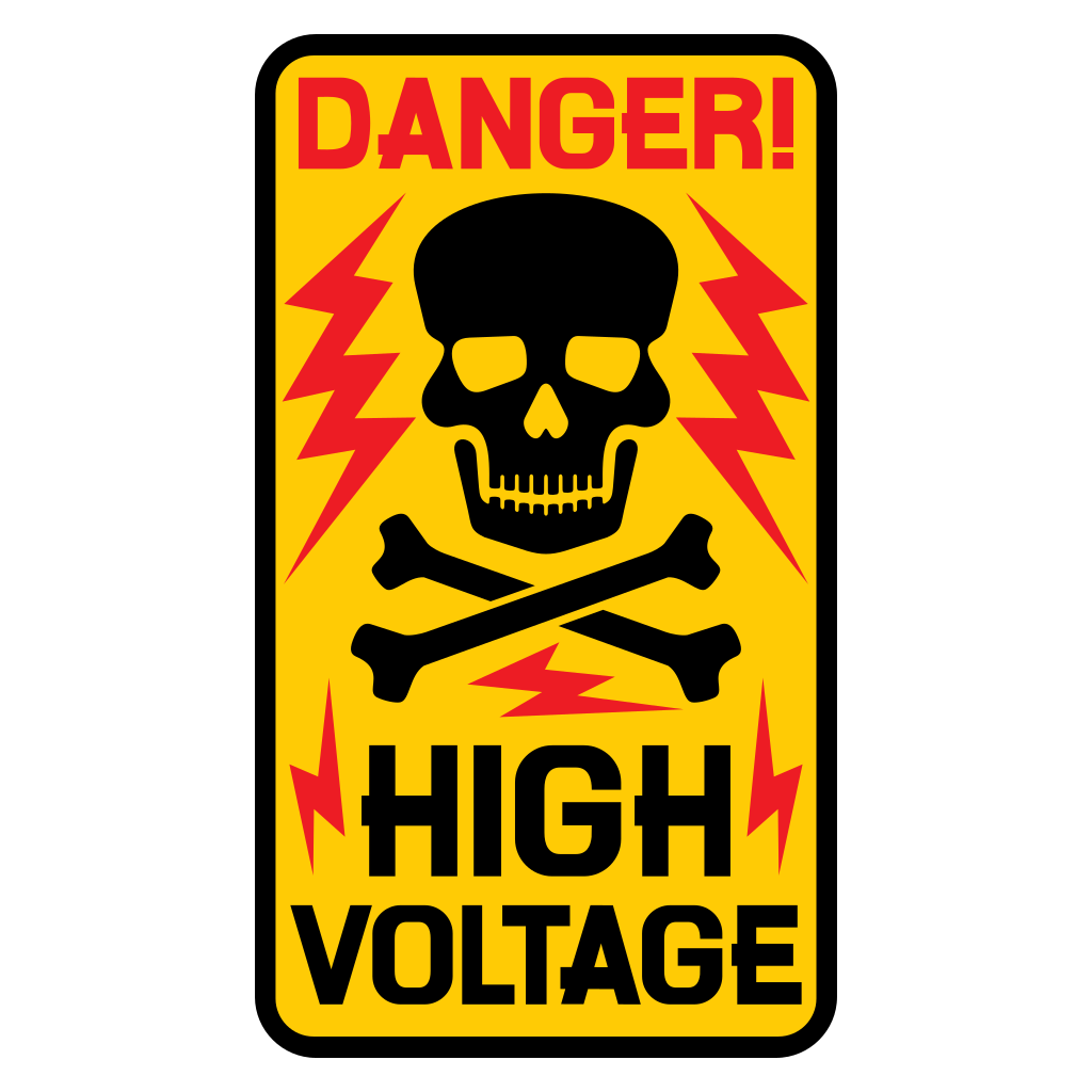 High voltage danger sign vector for cutting machine use