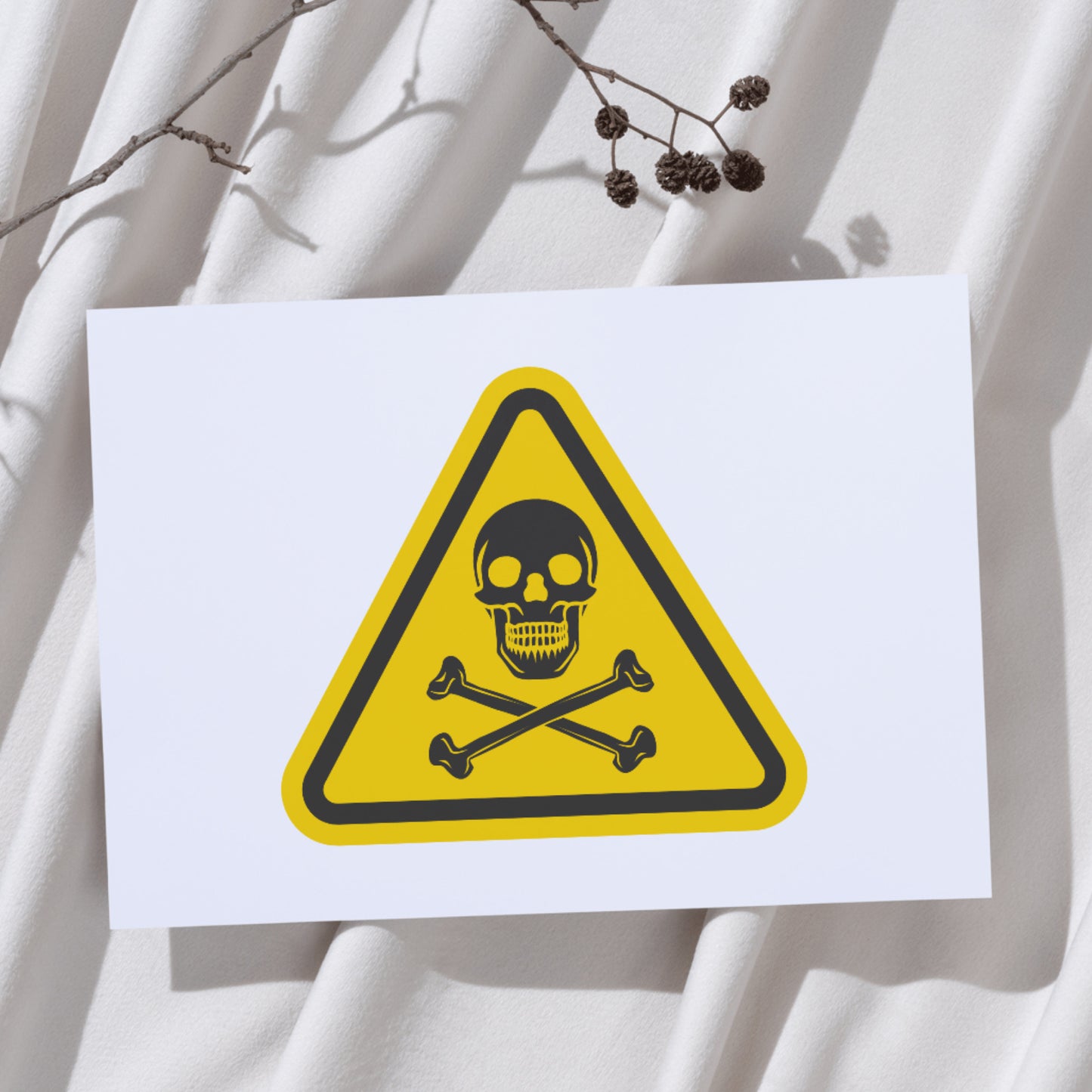 Vector design of a danger sign featuring a skull symbol