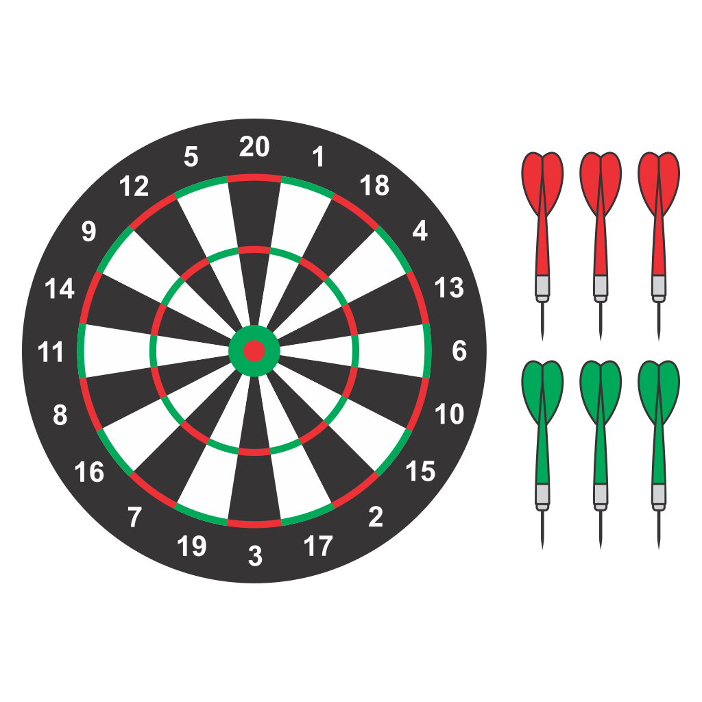 Dartboard and darts design for crafting and cutting