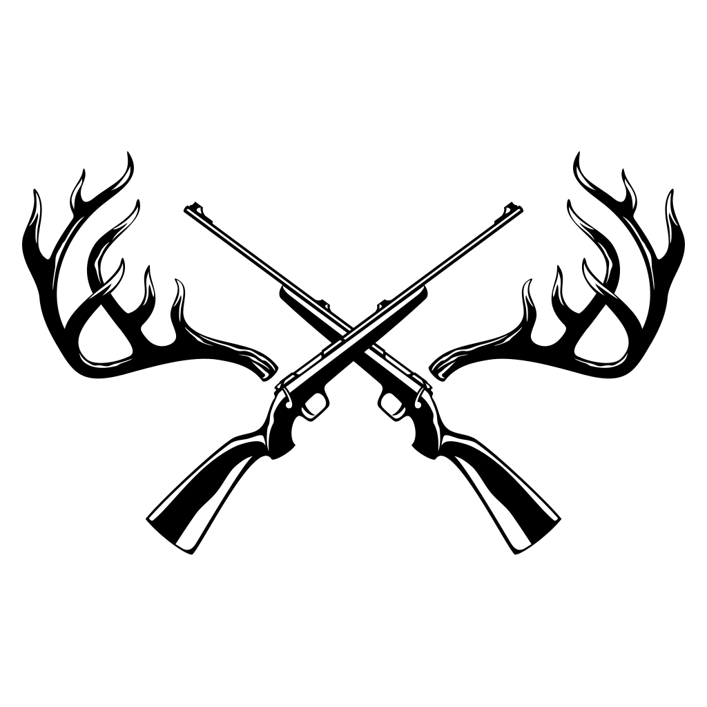Layered deer horns design for cutting machines in vector format