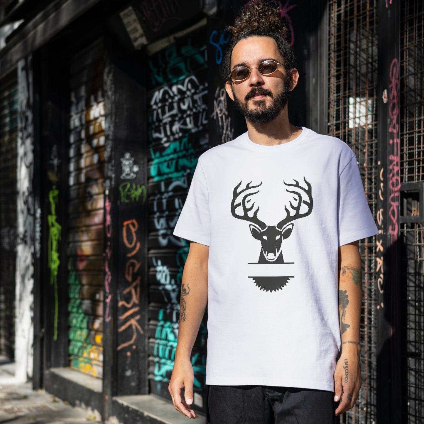 Stylish deer monogram design for creative cutting projects