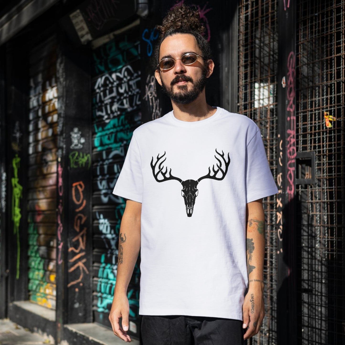 Intricate deer skull design for creative cutting projects