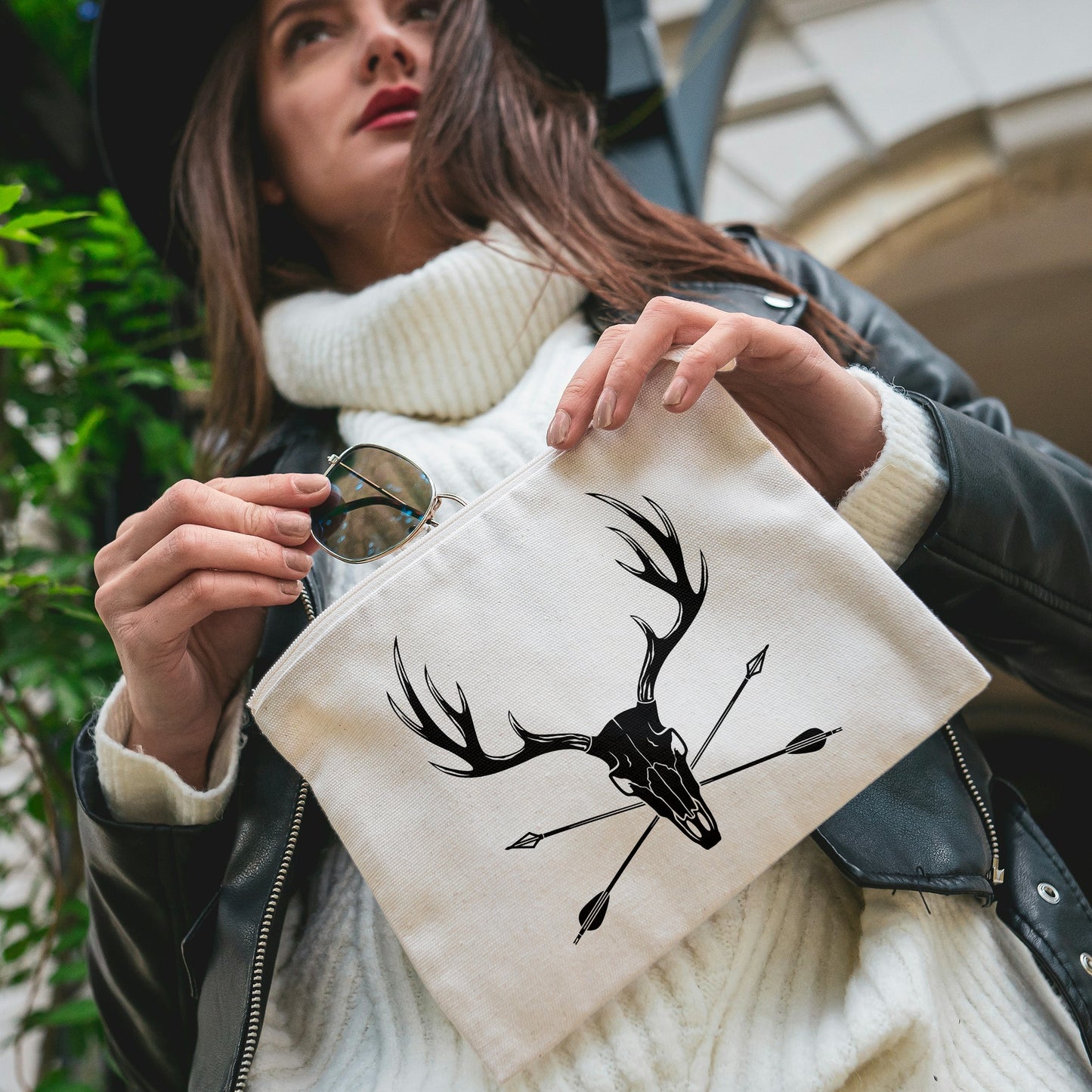 Layered deer skull adorned with crossed arrows design for cutting machines